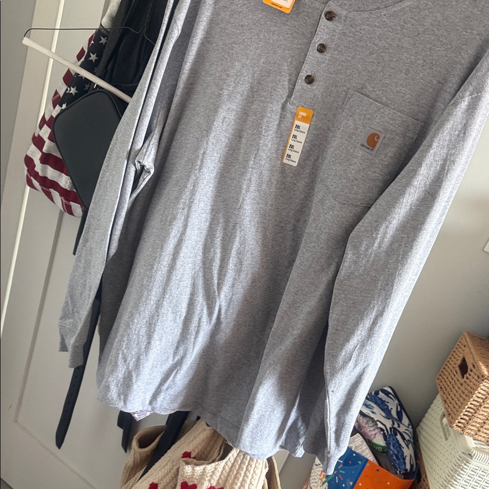 Carhartt Men's Heather Gray Long Sleeve Tee 2xl